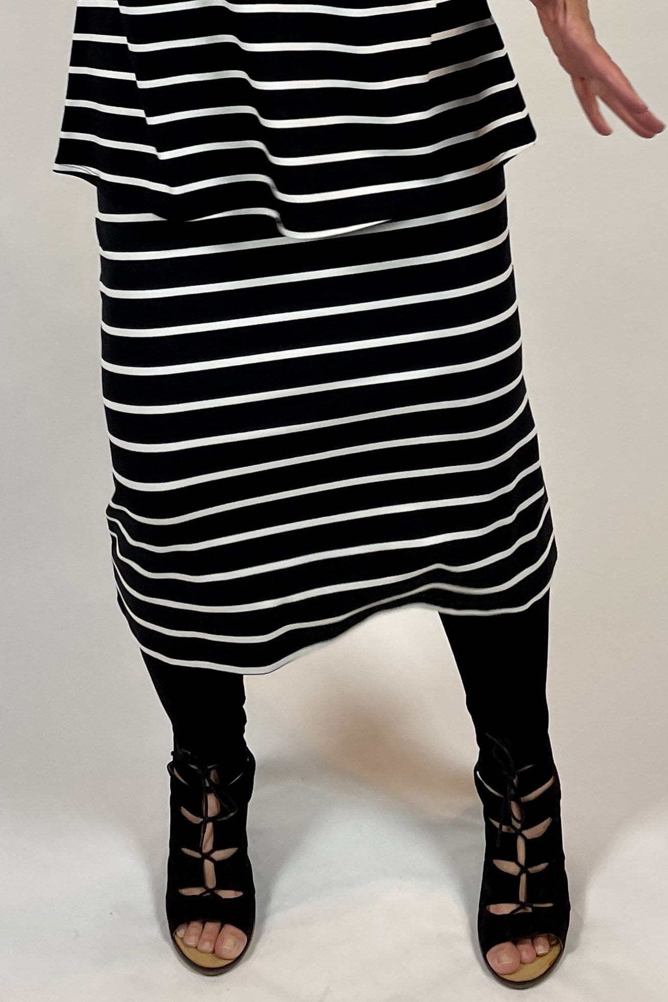 WEYRE Skirt midi skirt black and white stripe