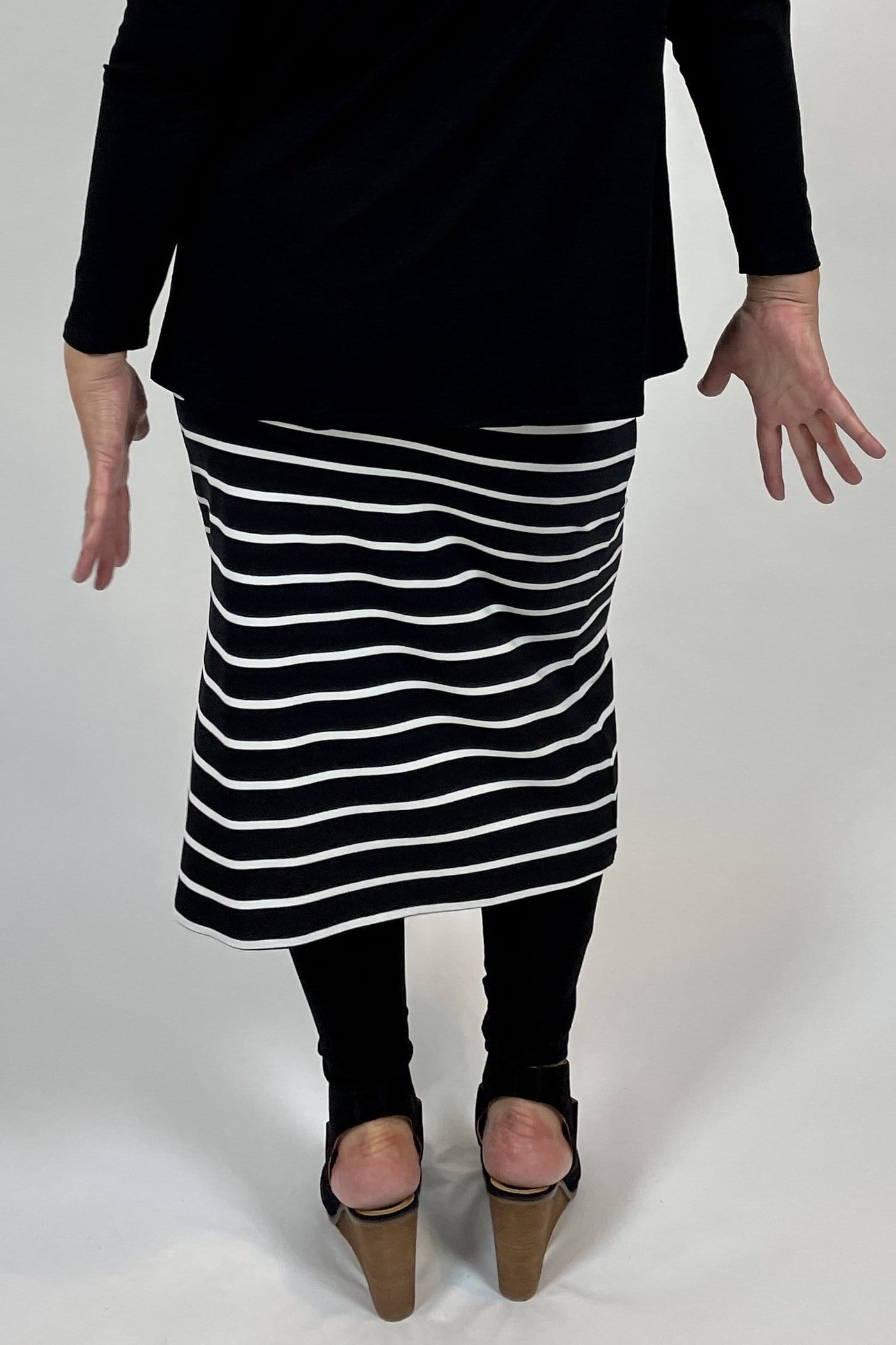 WEYRE Skirt midi skirt black and white stripe