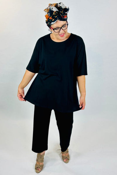 WEYRE Top glide easy shaped tunic black