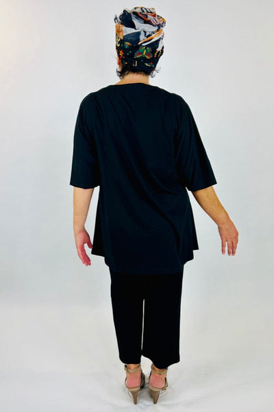 WEYRE tunic top glide easy shaped tunic black