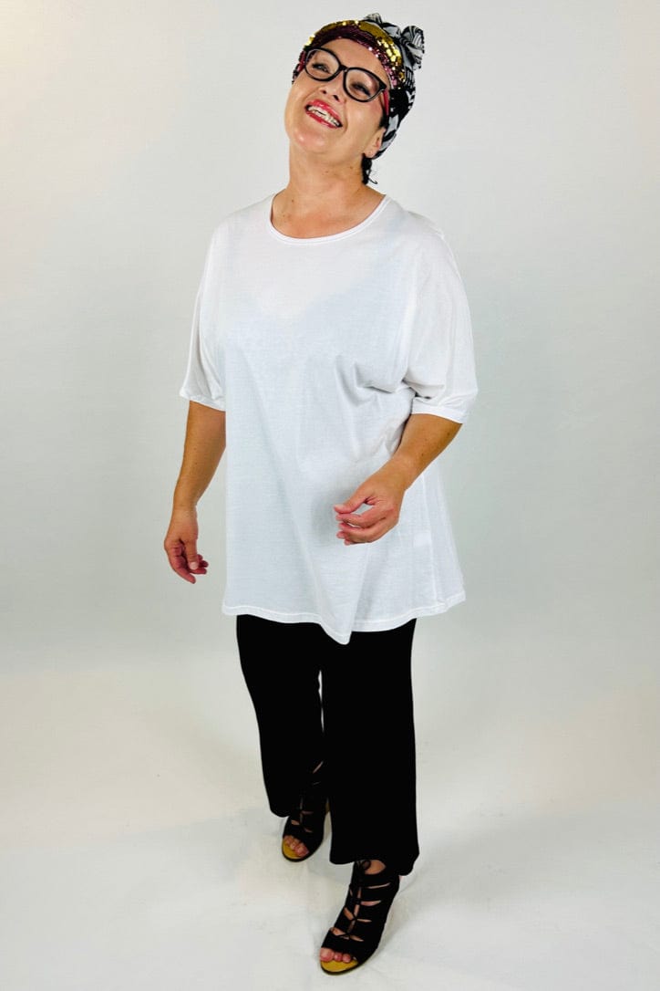 WEYRE tunic top glide easy shaped tunic white