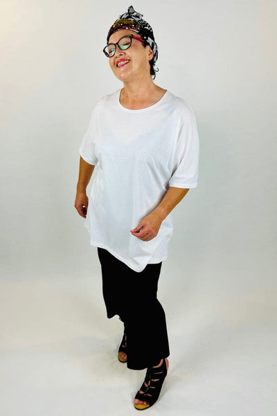 WEYRE tunic top glide easy shaped tunic white