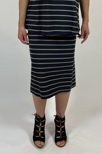 WEYRE Skirt midi skirt charcoal and dove stripe