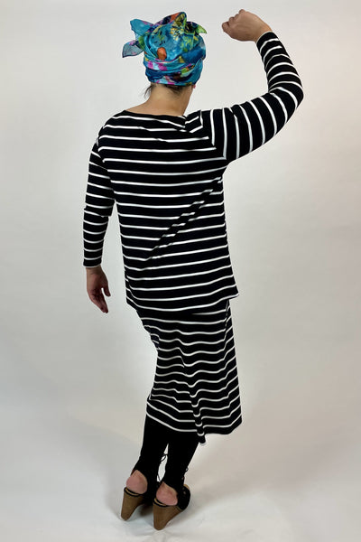 WEYRE Top relaxed boat top black and white stripe